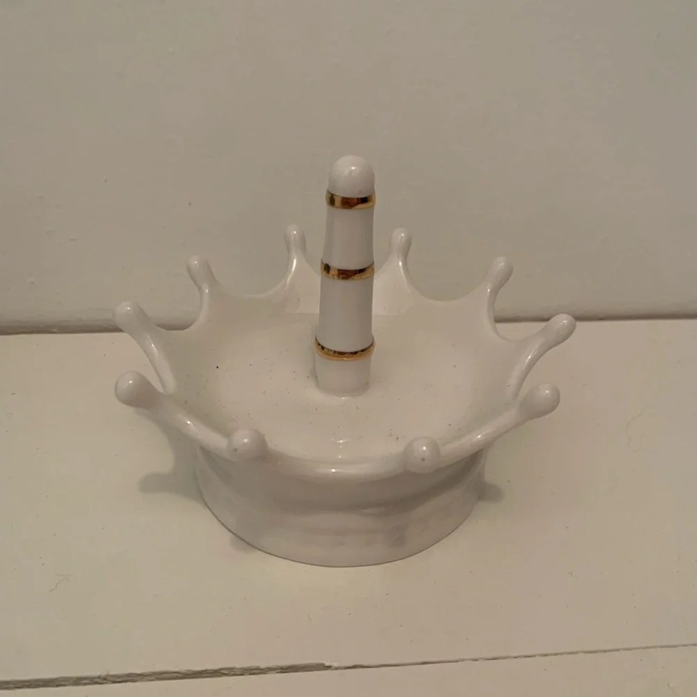 Hobby Lobby White and Gold Crown Jewelry Holder